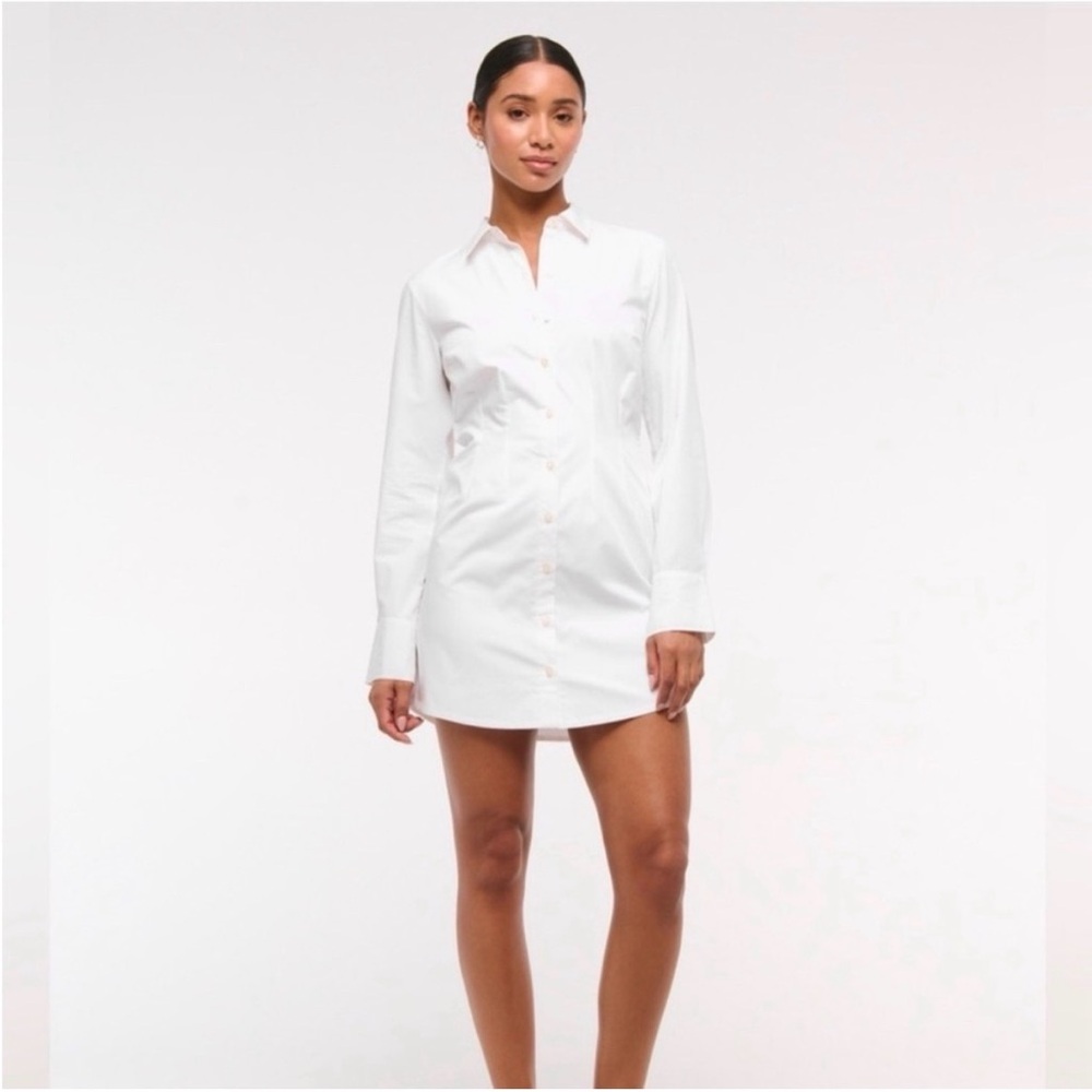 Abercrombie & Fitch White Mini Shirt Dress